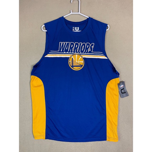 NBA Golden State Warriors Basketball Sleeveless Shirt Blue & Gold Tank Top XL - Picture 1 of 9